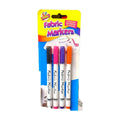 Tallon 4 Pack Permanent Fabric Markers Textile Pens Black Pink Purple Orange