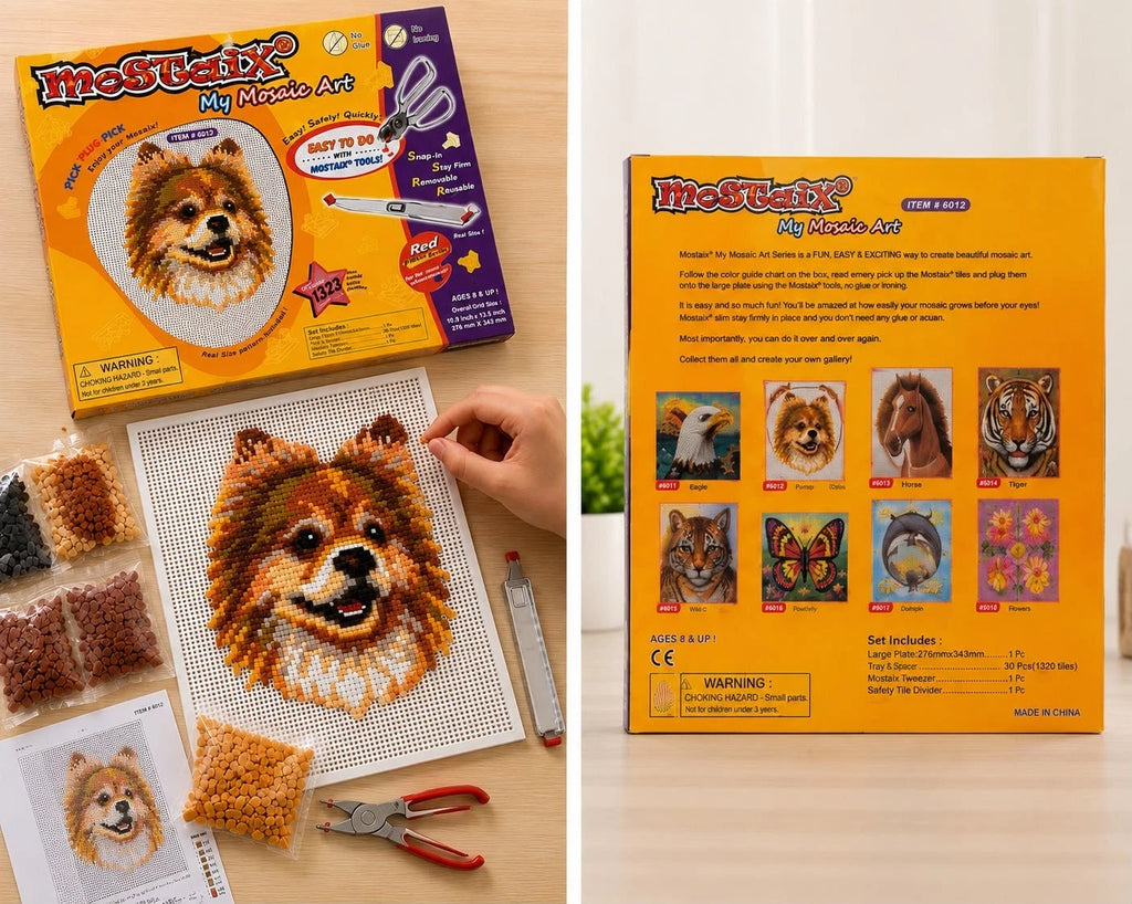 Mostaix My Mosaic Art Dog Craft Kit 1323 Pieces DIY Pixel Art Set Ages 8+ Gift
