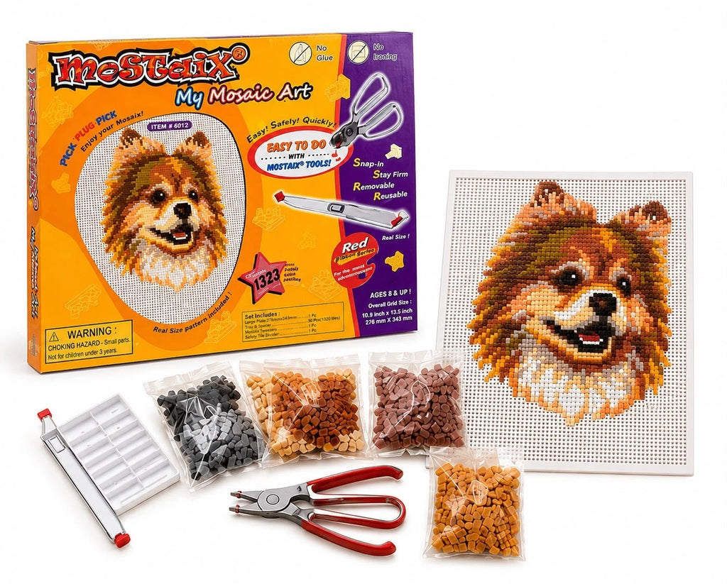 Mostaix My Mosaic Art Dog Craft Kit 1323 Pieces DIY Pixel Art Set Ages 8+ Gift