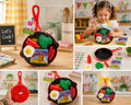 Cozy Village Kids Kitchen Play Food Set Toy Pots Pans Cooking Role Play Age 3+