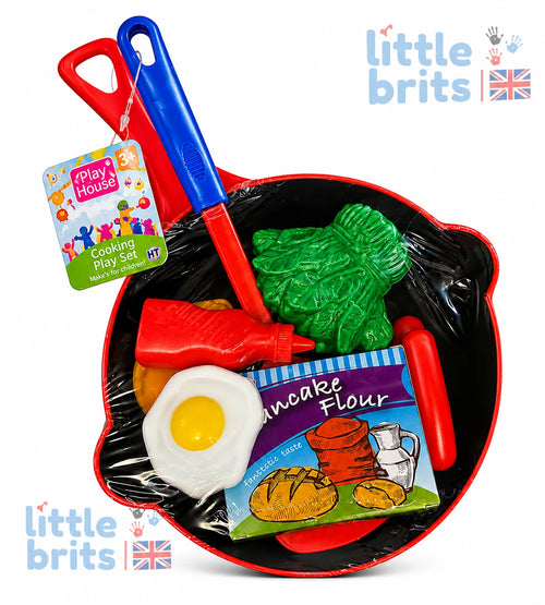 Cozy Village Kids Kitchen Play Food Set Toy Pots Pans Cooking Role Play Age 3+
