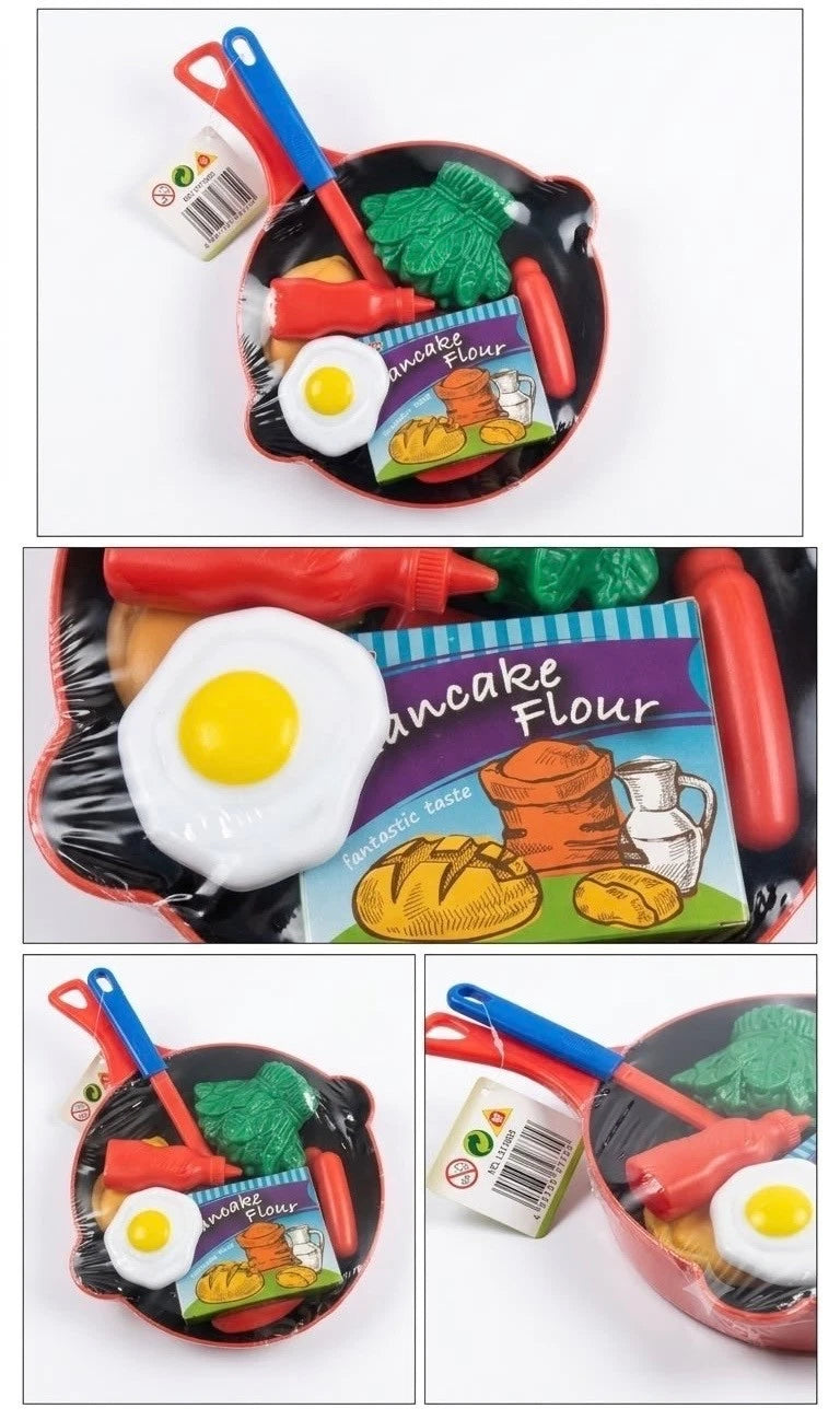 Cozy Village Kids Kitchen Play Food Set Toy Pots Pans Cooking Role Play Age 3+
