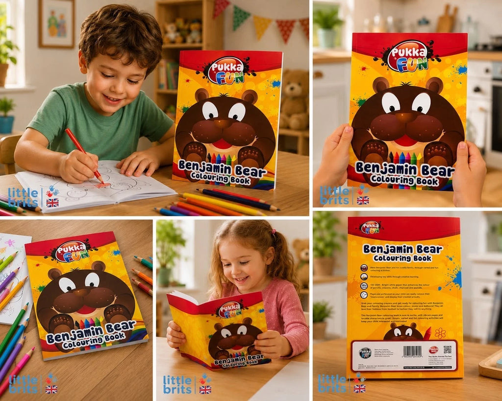 Pukka Fun Benjamin Bear Colouring Book Kids Activity Book Colouring Ages 3+