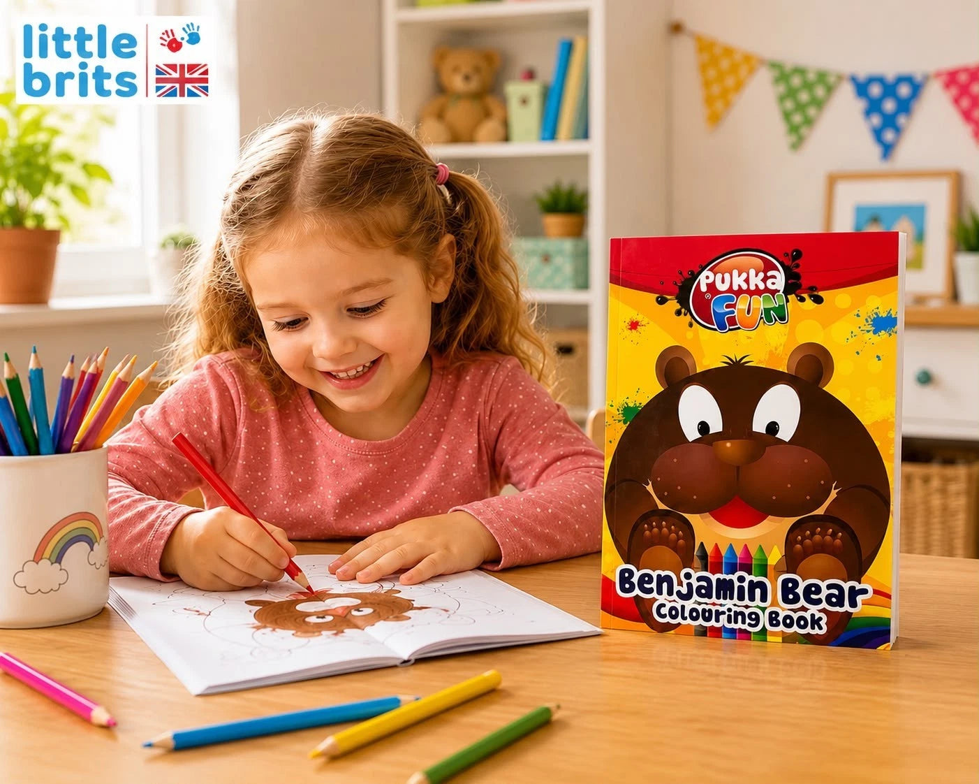 Pukka Fun Benjamin Bear Colouring Book Kids Activity Book Colouring Ages 3+