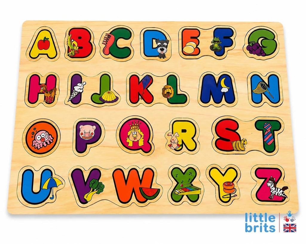 Wooden Alphabet Puzzle Board ABC Learning Toy A-Z Preschool Educational Age 3+