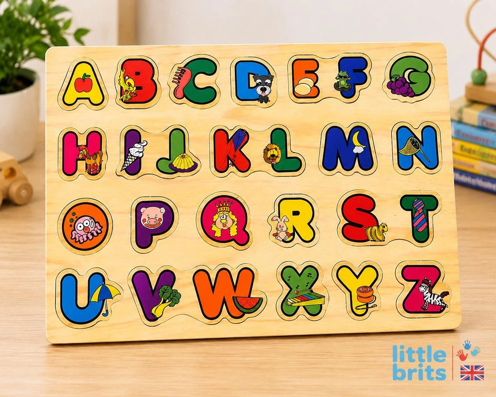 Wooden Alphabet Puzzle Board ABC Learning Toy A-Z Preschool Educational Age 3+