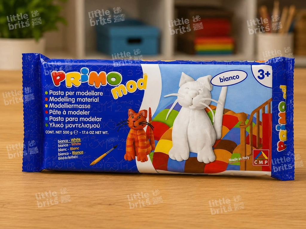 Primo Mod 500g White Air Dry Modelling Clay Kids Craft Dough Made in Italy