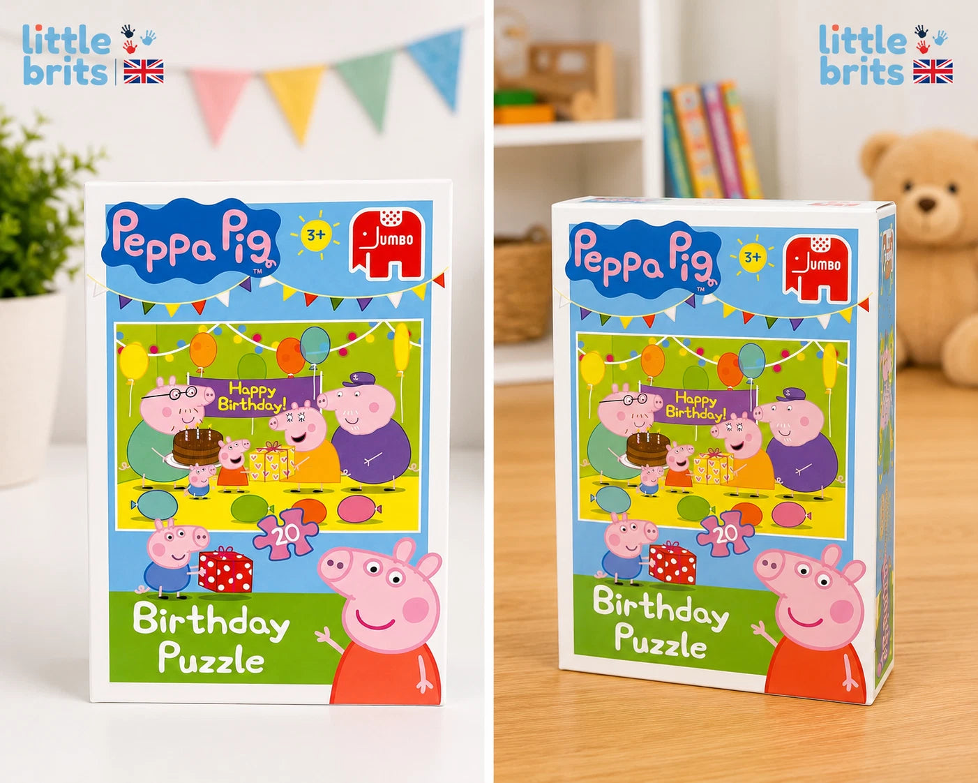 Peppa Pig Birthday 20 Piece Jigsaw Puzzle Kids Age 3+ Jumbo New