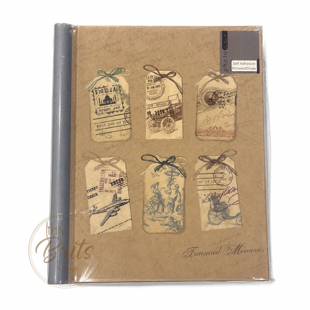 Travel Photo Album Self Adhesive Memory Book Vintage Scrapbook Holiday Keepsake