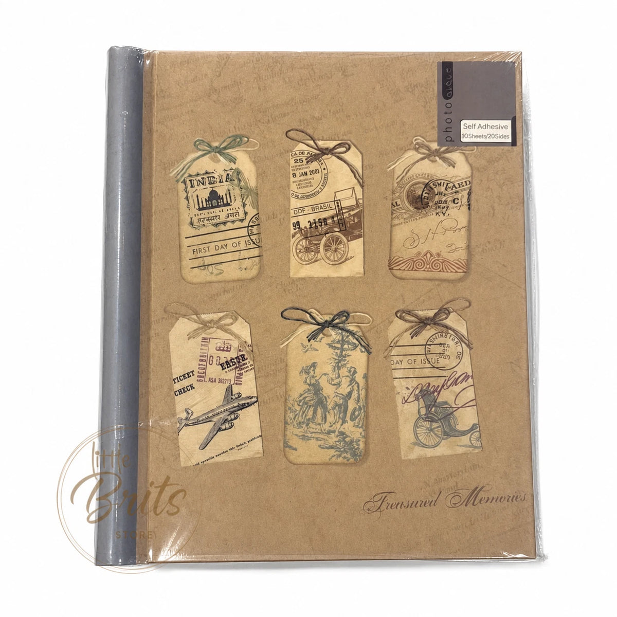 Travel Photo Album Self Adhesive Memory Book Vintage Scrapbook Holiday Keepsake