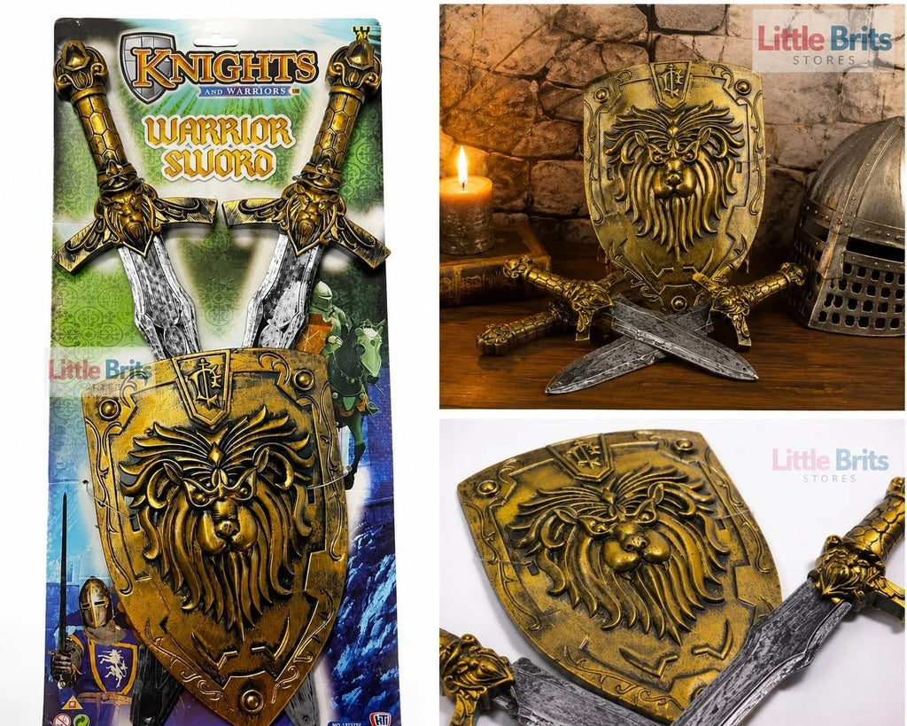 Kids Sword & Shield Set Medieval Warrior For Fancy Dress Costume Role Play