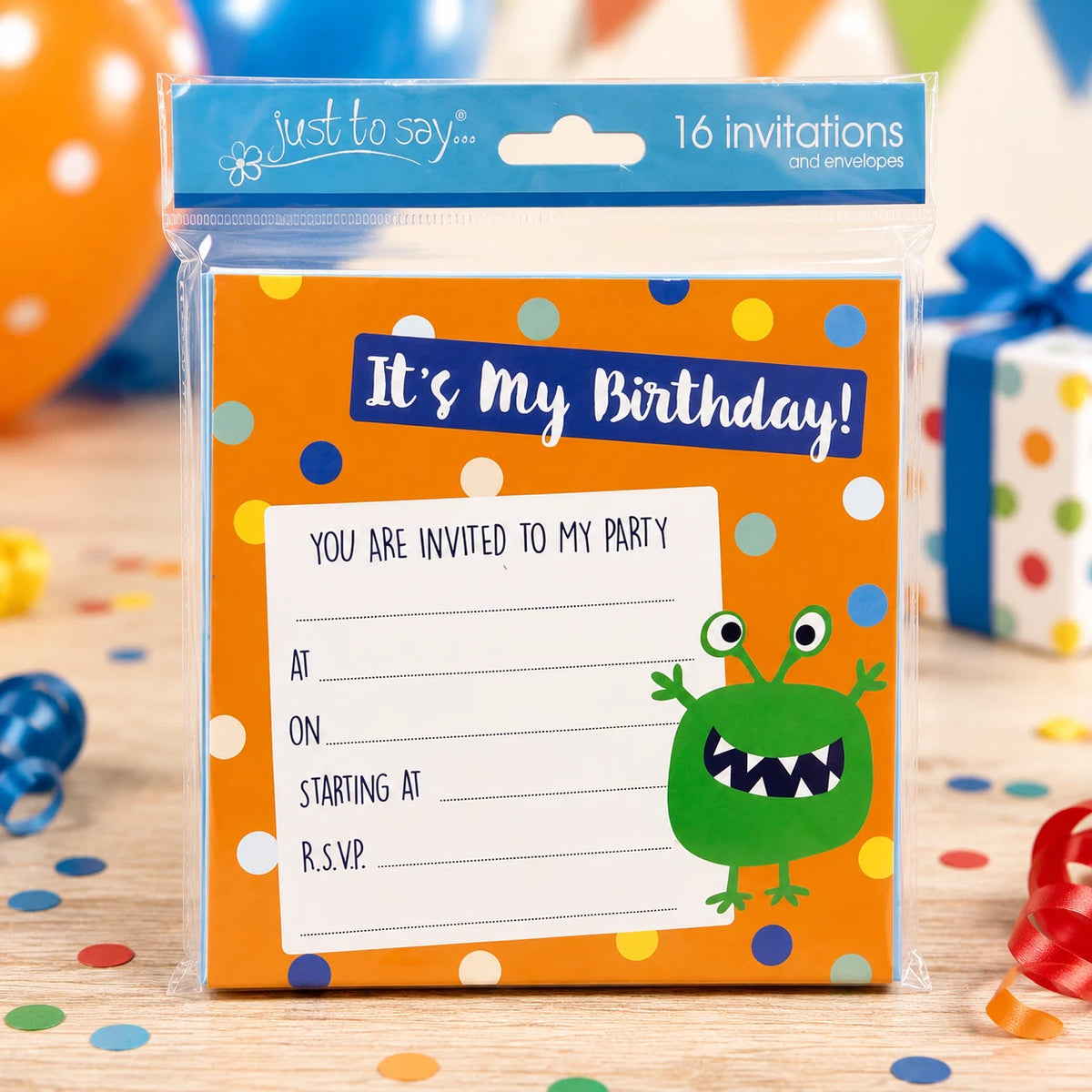 16 Kids Birthday Party Invitation Cards With Envelopes Of Assorted Designs